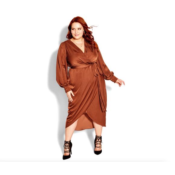 NWT City Chic Dress Opulent Cocoa XL = 22 = 3x - Picture 1 of 5